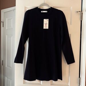 Zara Black Long Sleeve Mini Dress